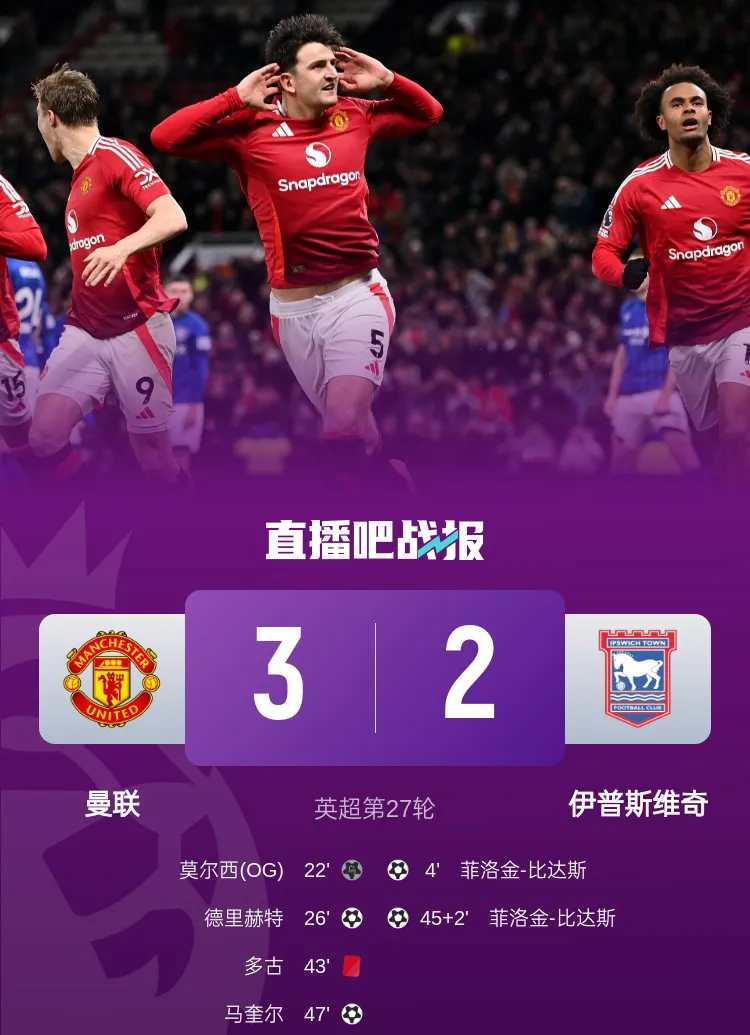 曼联客场逆转，晋级形势更加明朗